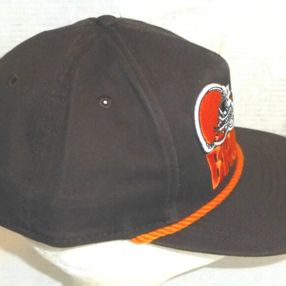 New Era Cleveland Browns Script Spell Out Snapback Adjustable Hat with Rope - Picture 3 of 9